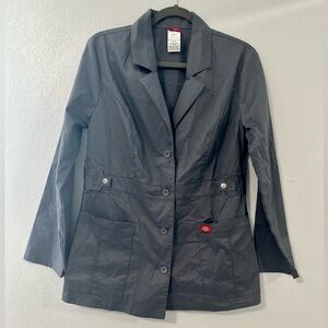 Dickies Women's Gen Flex Youtility Lab Coat Size Medium Gray Pockets Stitching